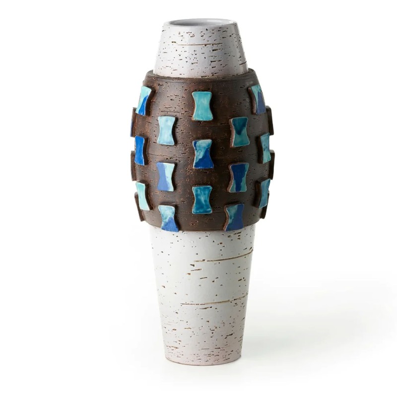 Bitossi Ceramiche - Vase white and band with elements Longho Design Palermo