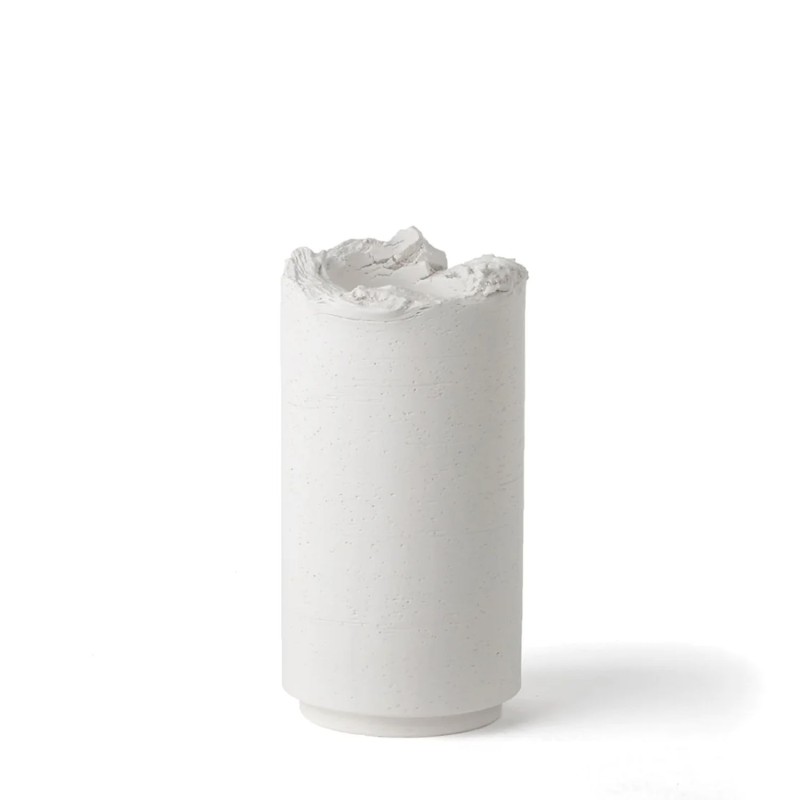 Bitossi Ceramiche Vaso con strappi Clay bianco H30 Longho Design Palermo