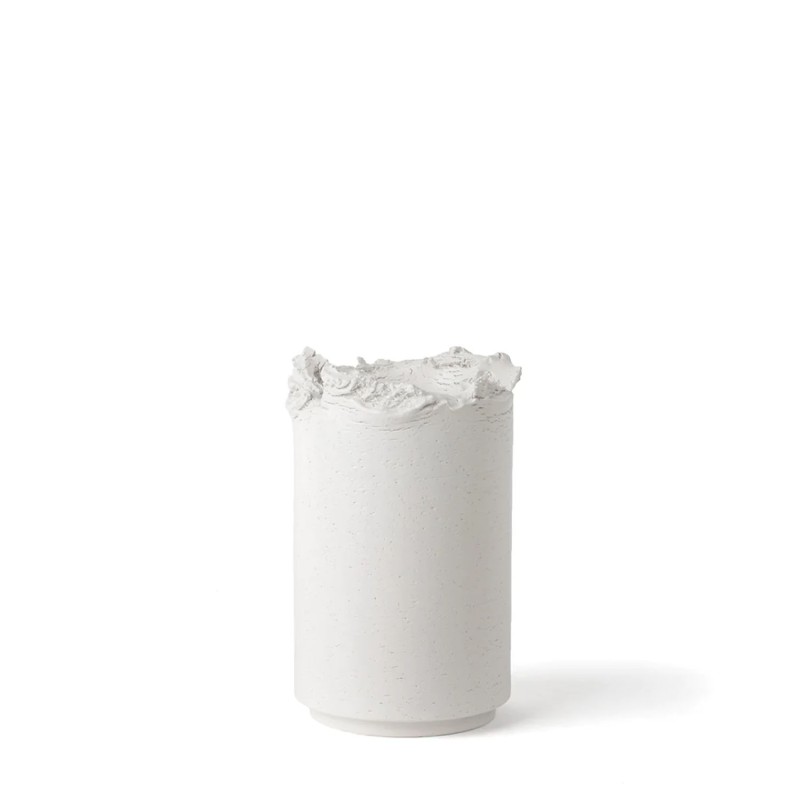 Bitossi Ceramiche - Vaso con strappi Clay bianco H25