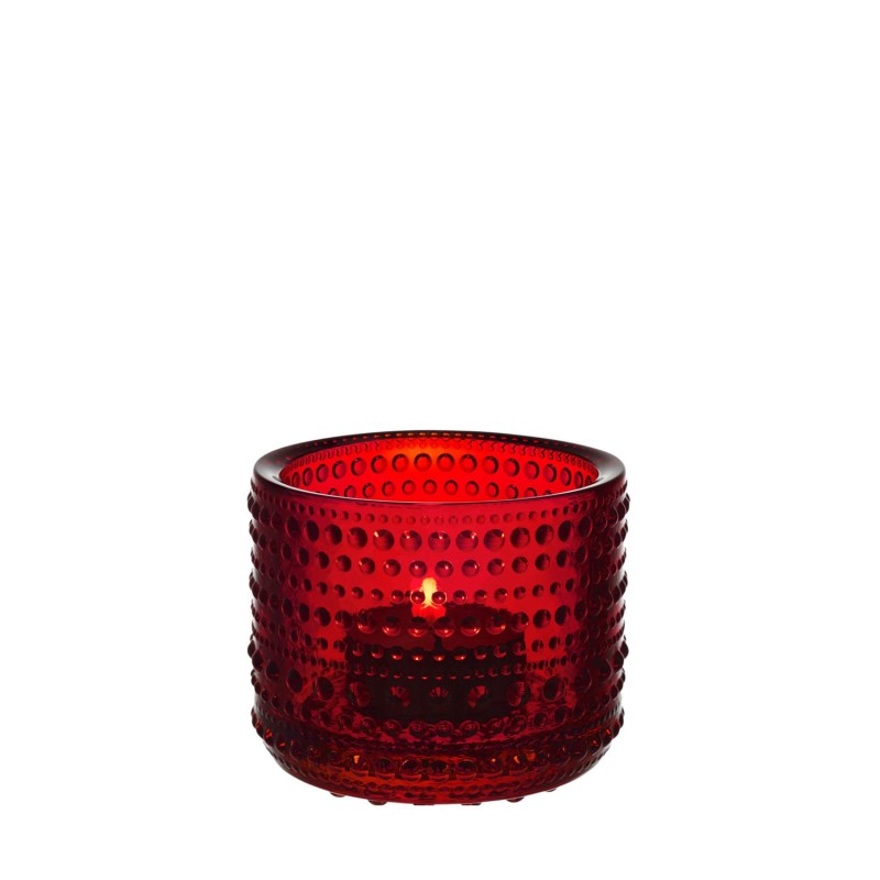 Iittala Kastehelmi tealight candle holder cranberry Longho Design Palermo