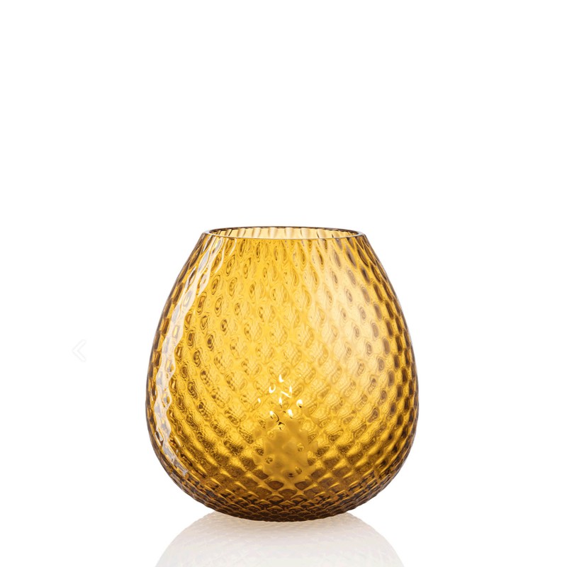 NasonMoretti Macramè XL candle holder amber Longho Design Palermo