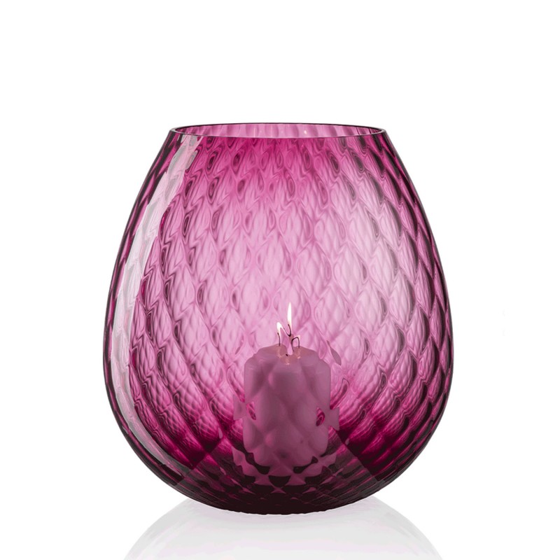 NasonMoretti Macramè XXL candle holder ruby red Longho Design Palermo