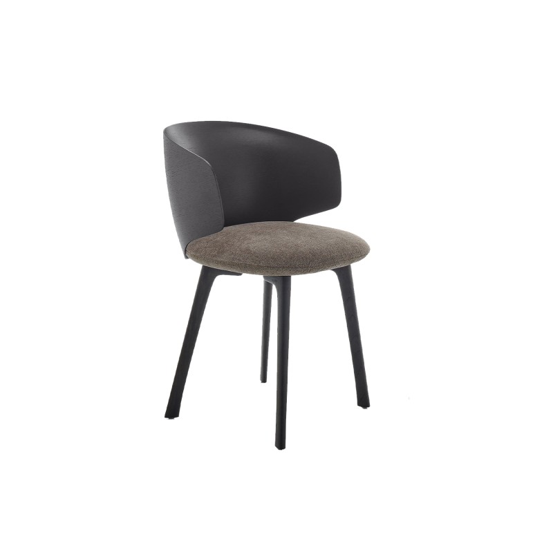 Mdf Italia – Sedia Universal Armchair schiena legno e base 4 gambe Longho Design Palermo