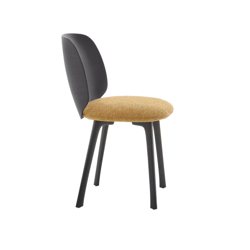 Mdf Italia – Sedia Universal Chair schiena legno e base 4 gambe Longho Design Palermo