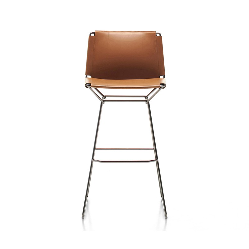 Mdf Italia - Sedia Neil Leather Stool H78 Longho Design Palermo