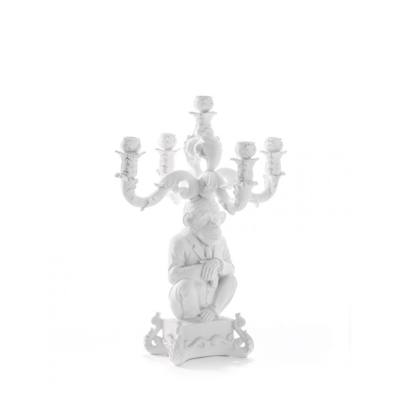 Seletti Candelabro Burlesque 5 braccia Chimp bianco Longho design palermo