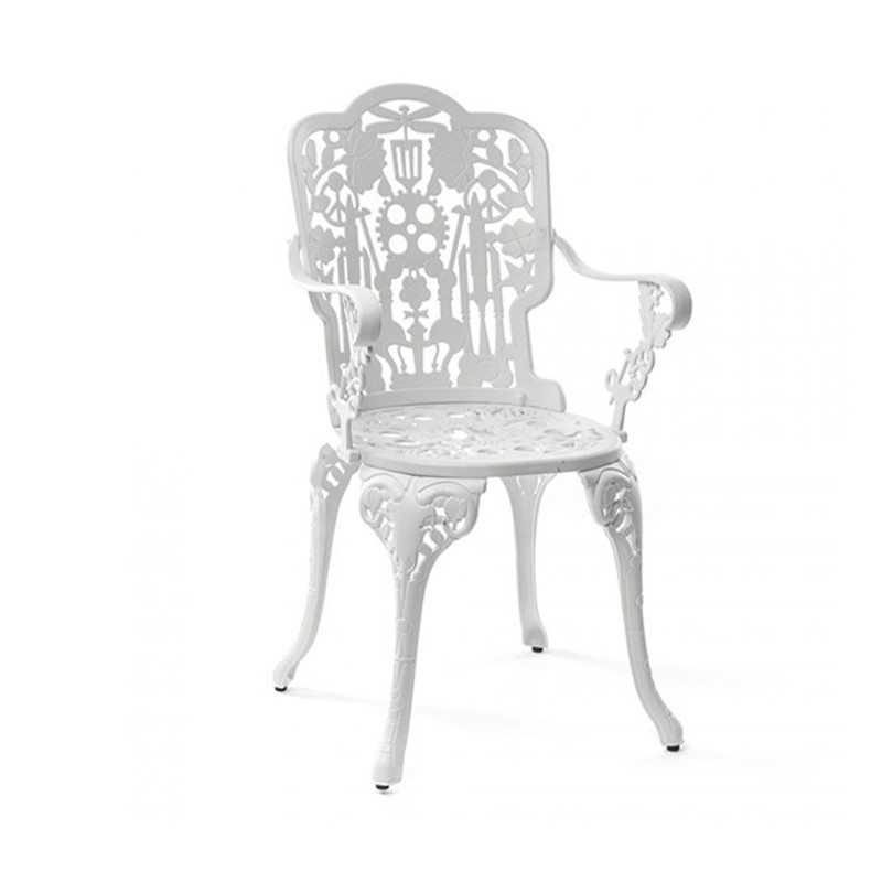 Seletti - Industry Collection white chair with armrests