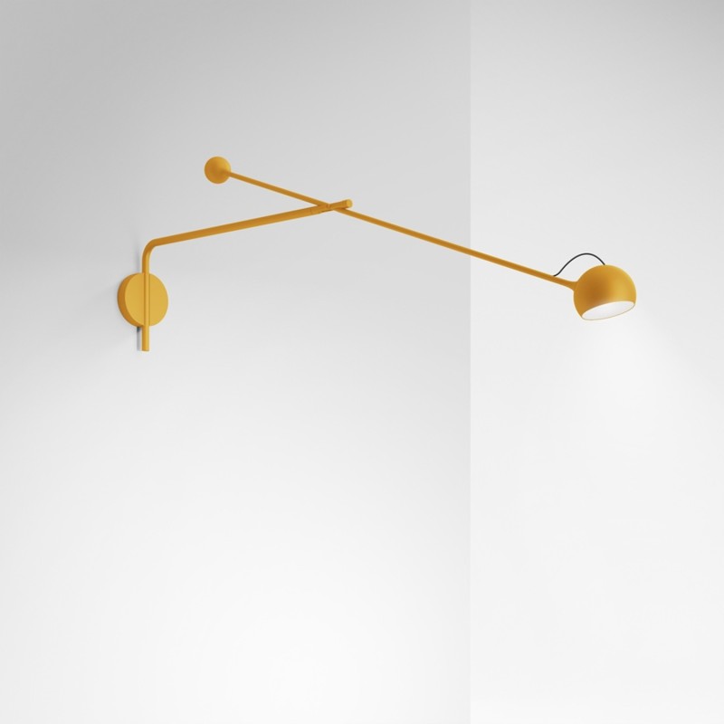 Artemide Lampada da parete Ixa L giallo Longho design palermo