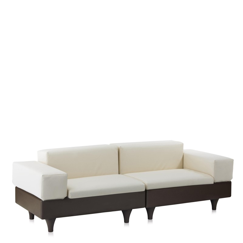 Slide - Happylife modular sofa with faux leather cushions