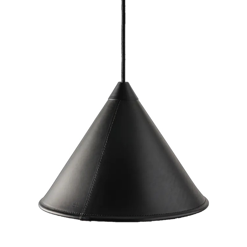 Cuero Design - Leather Cone suspension lamp black