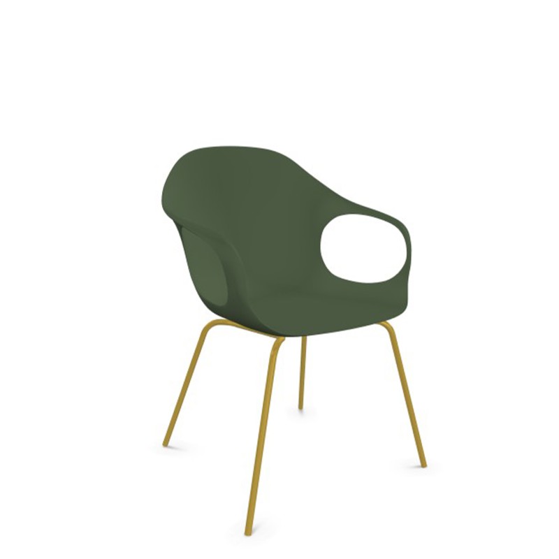 Kristalia - Chair Elephant polyurethane shell 4 legs brass