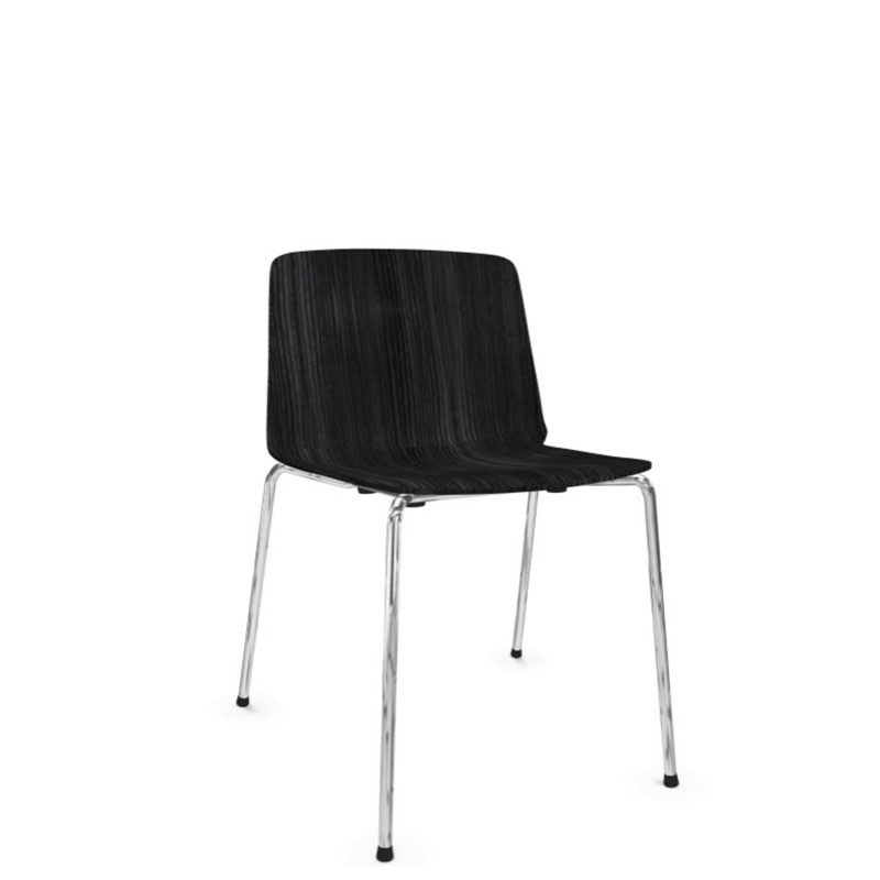 Kristalia - Rama chair wood shell four legs steel