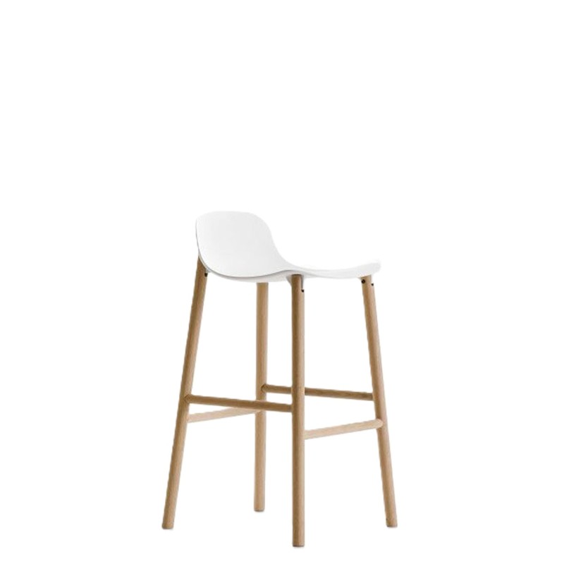 Kristalia - Sharky stool low back 76 oak base