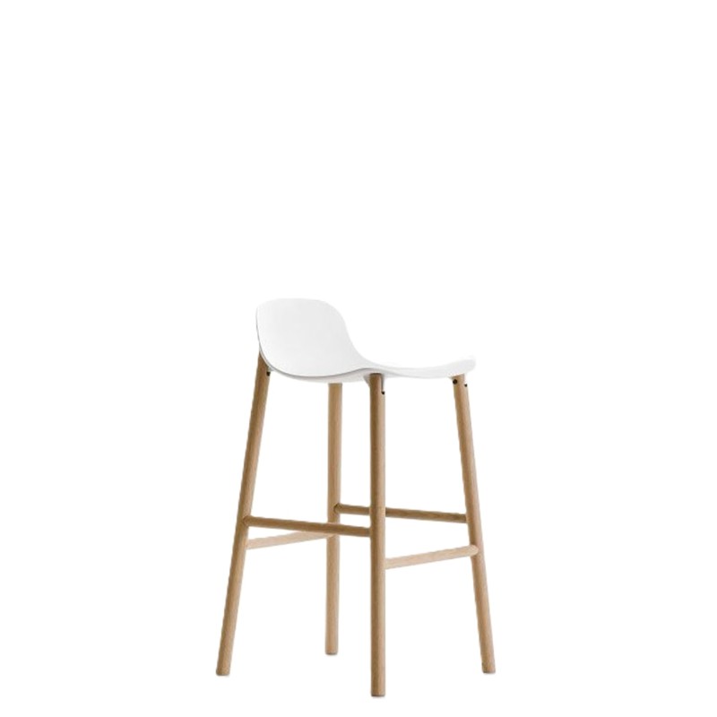 Kristalia - Sharky stool low back 66 oak base