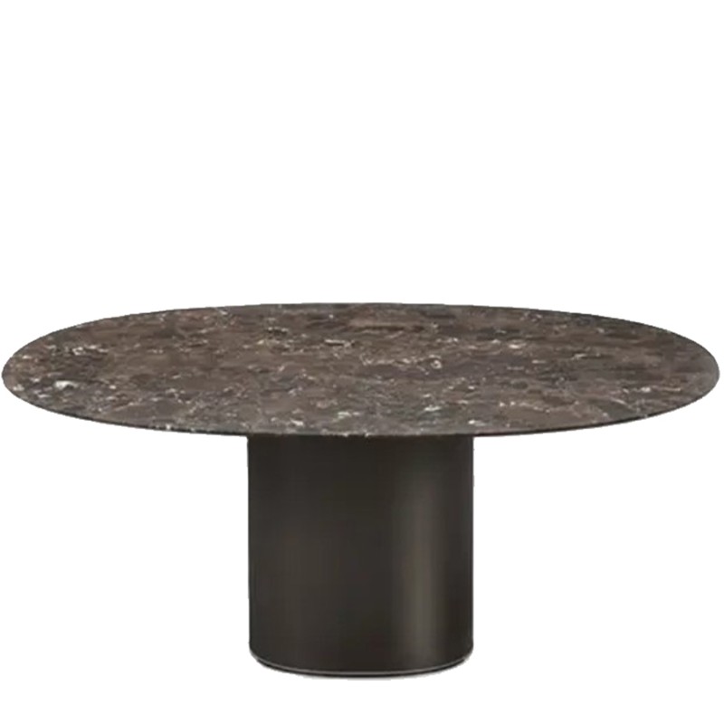 Kristalia - Holo Pillar marble table Emperador Dark D159x179