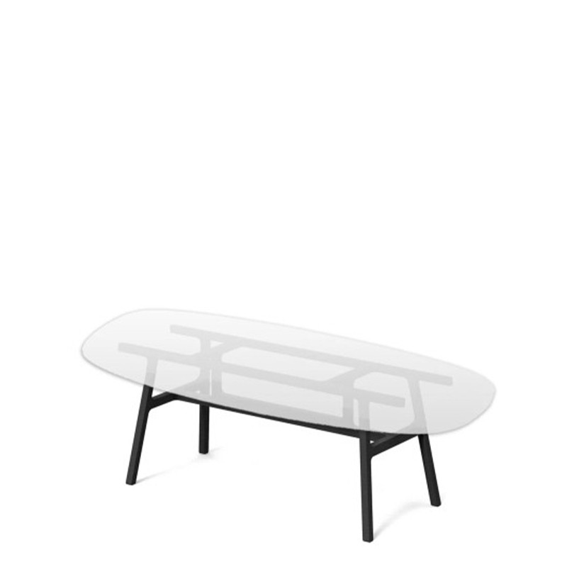 Kristalia - Bottega oval glass top table 220x110