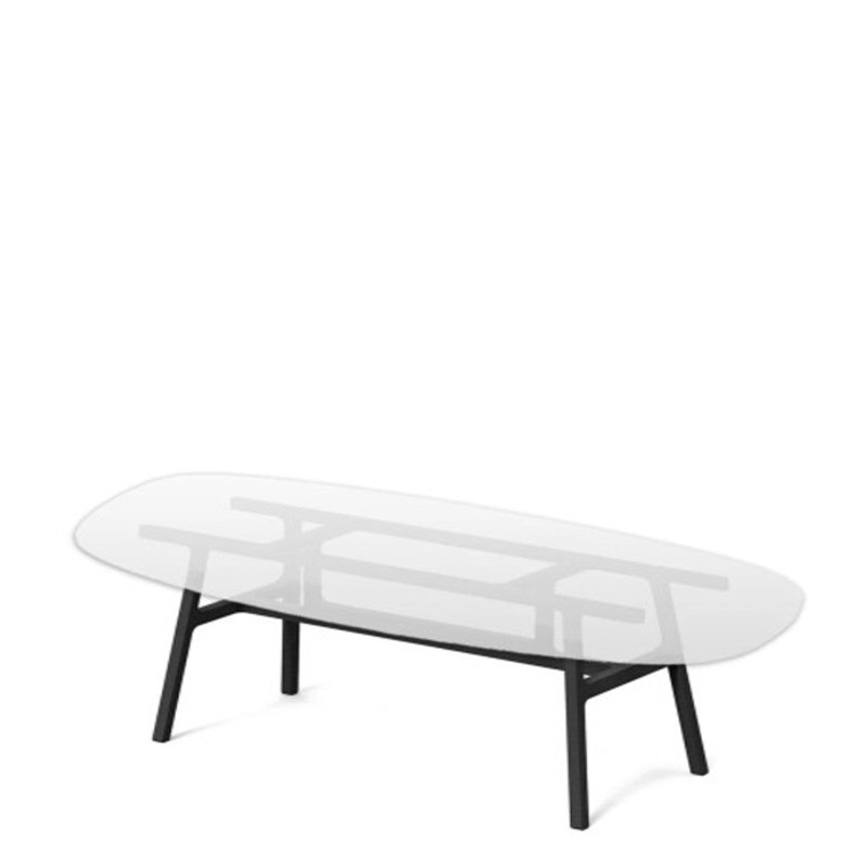 Kristalia - Bottega oval glass top table 250x110