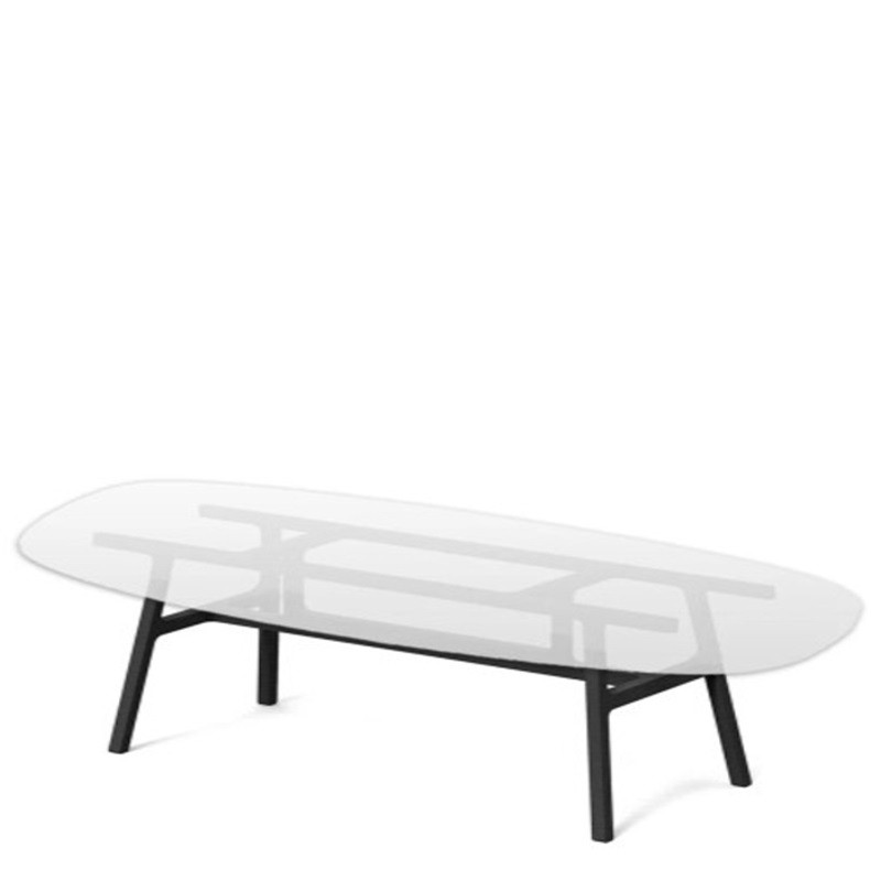 Kristalia - Bottega oval glass top table 280x110