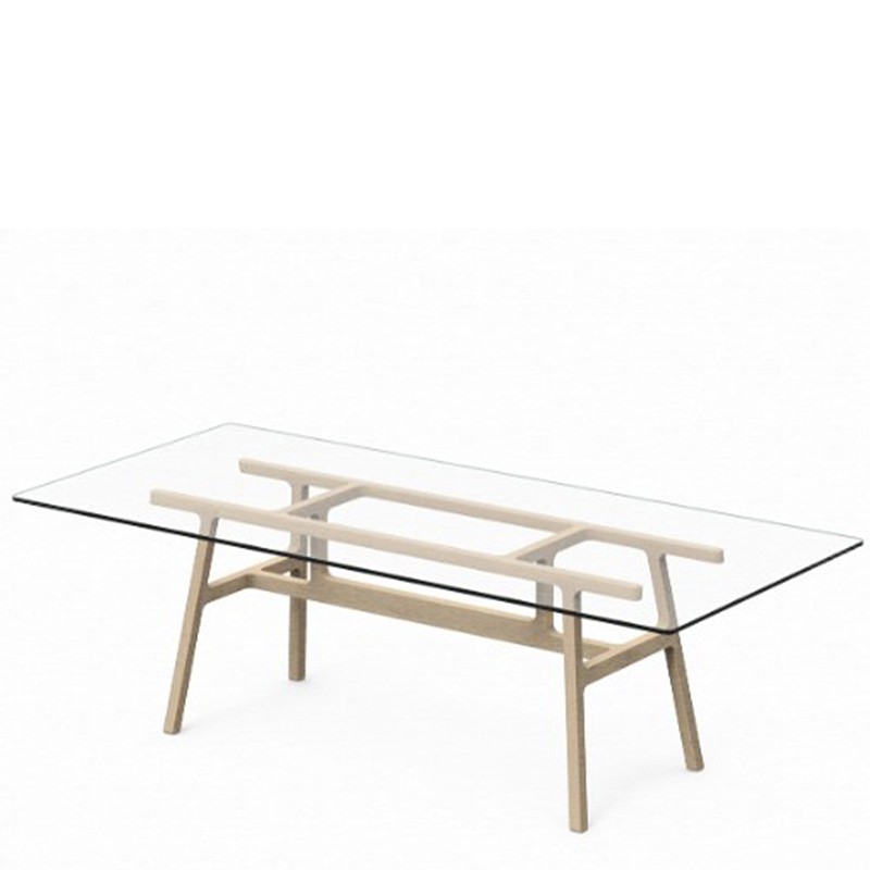 Kristalia - Bottega rectangular glass top table 280x100