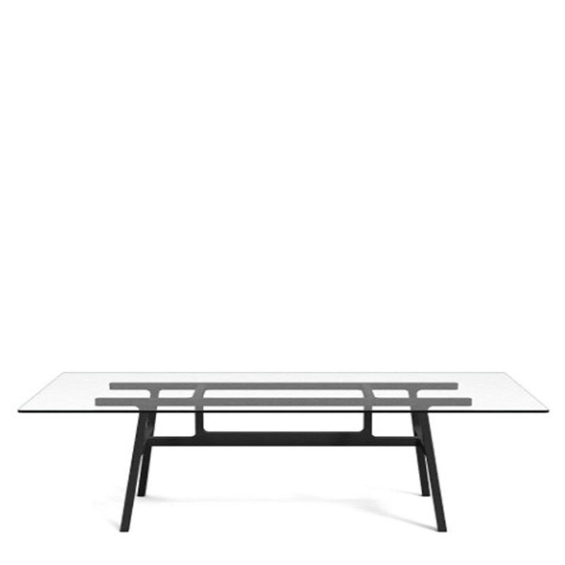 Kristalia - Bottega rectangular glass top table 250x100