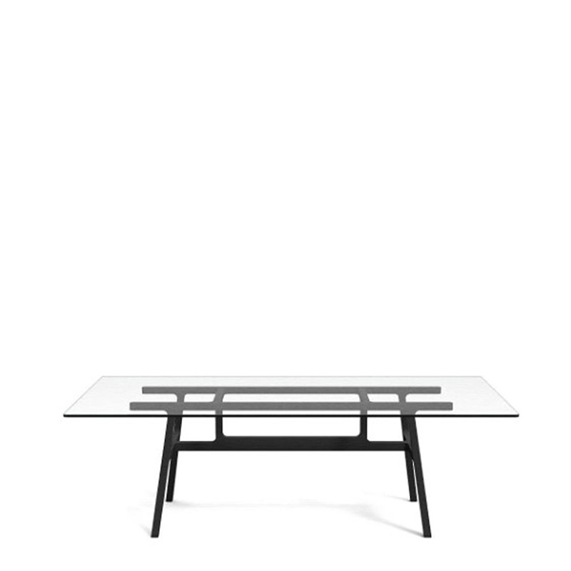 Kristalia - Bottega rectangular glass top table 220x100