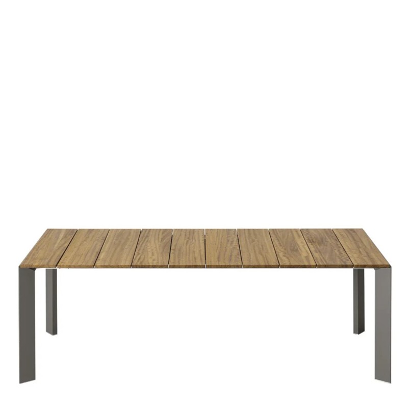 Kristalia - Nori Slatted extending table L219 P100 painted legs