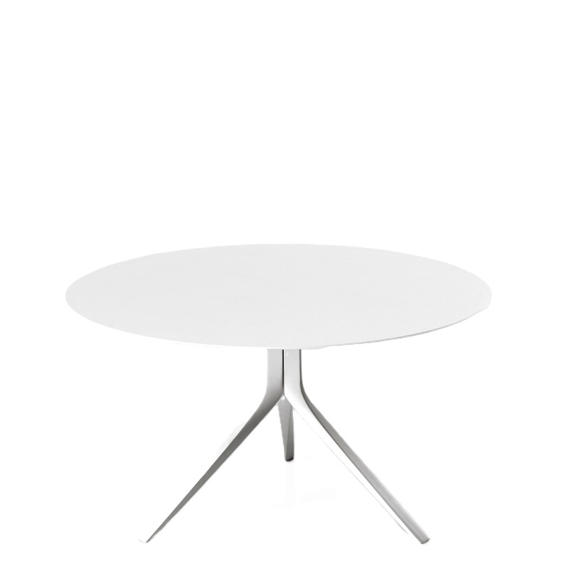 Kristalia - Oops Pure-white fixed table D120 painted base