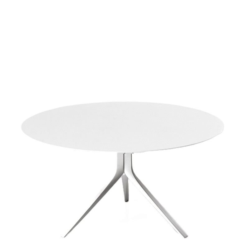 Kristalia - Oops Pure-white fixed table D140 painted base