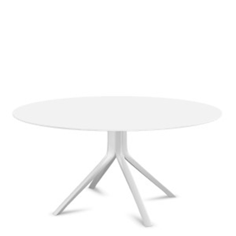 Kristalia - Oops Pure-white fixed table D160 painted base