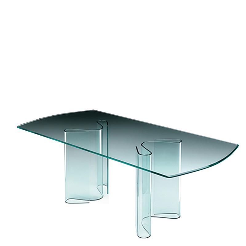 Fiam - Sahara rectangular table with transparent glass top L190