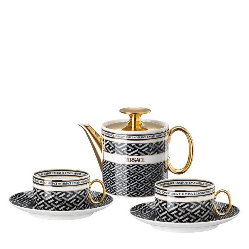 Rosenthal meets Versace set da tè per due La Greca Signature Black longho design palermo