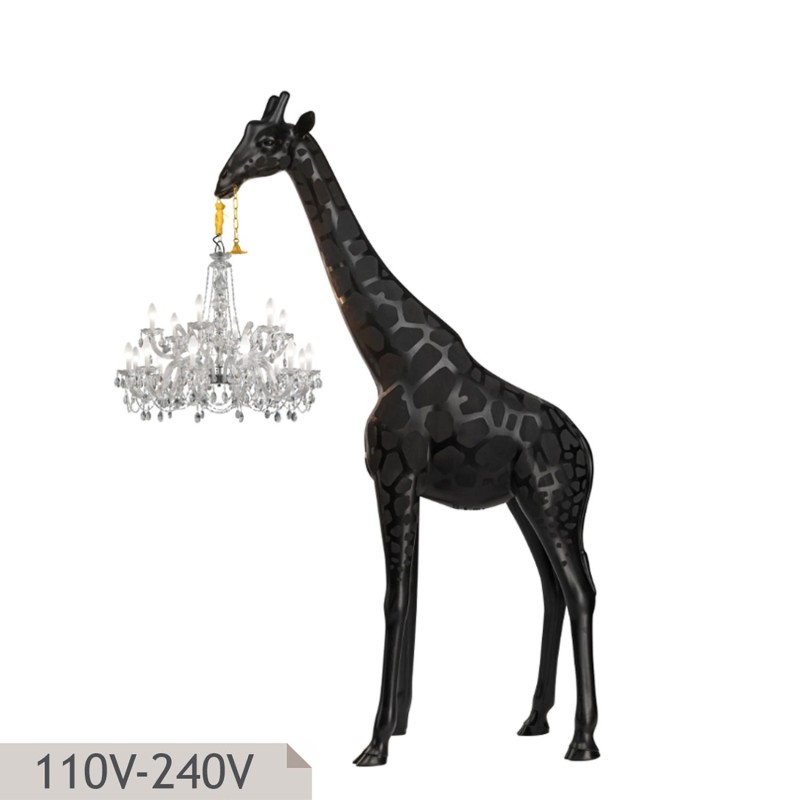 Qeeboo Lampada da terra Giraffa innamorata XL outdoor nero longho design palermo