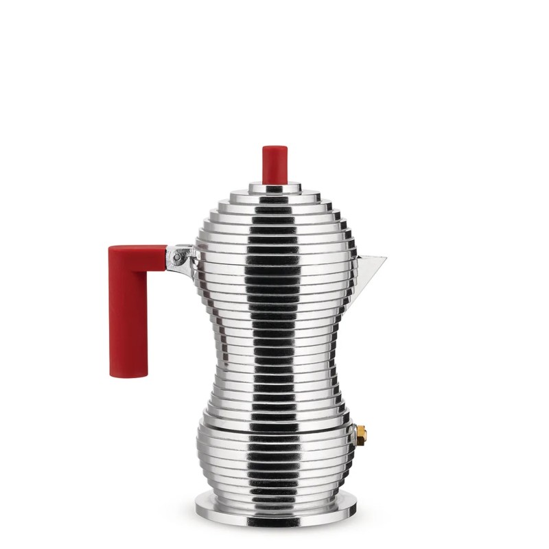 Alessi - Pulcina espresso coffee maker red 6 cups induction