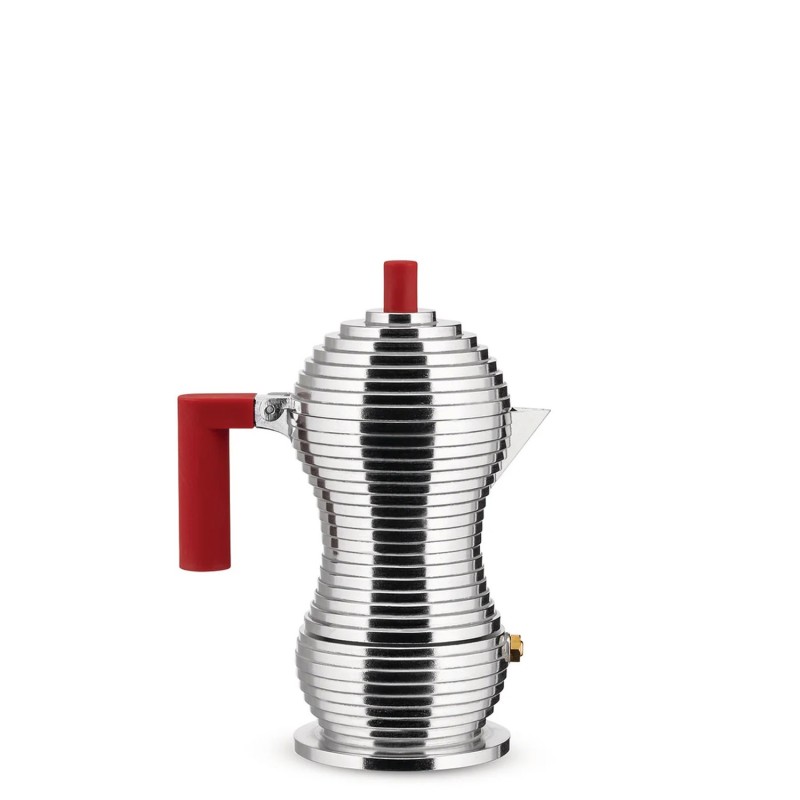 Alessi - Pulcina espresso coffee maker red 3 cups induction