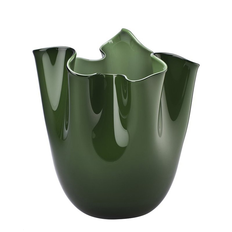 Venini - Fazzoletto Opalino H24 green apple vase