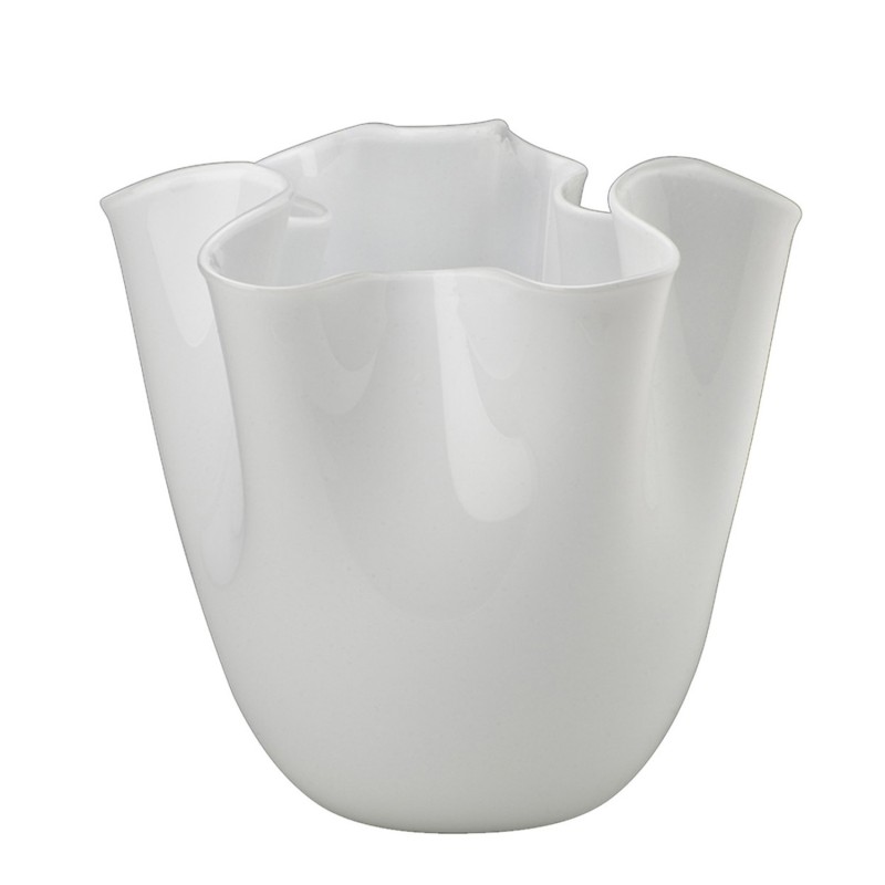 Venini - Vaso Fazzoletto Opalino lattimo h24 Longho Design Palermo