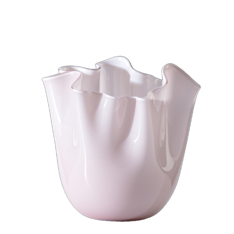 Venini - Fazzoletto Opalino H13 powder pink vase