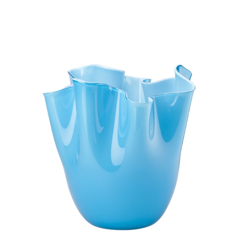 Venini - Vaso Fazzoletto Opalino acquamare h13 Longho Design Palermo 1