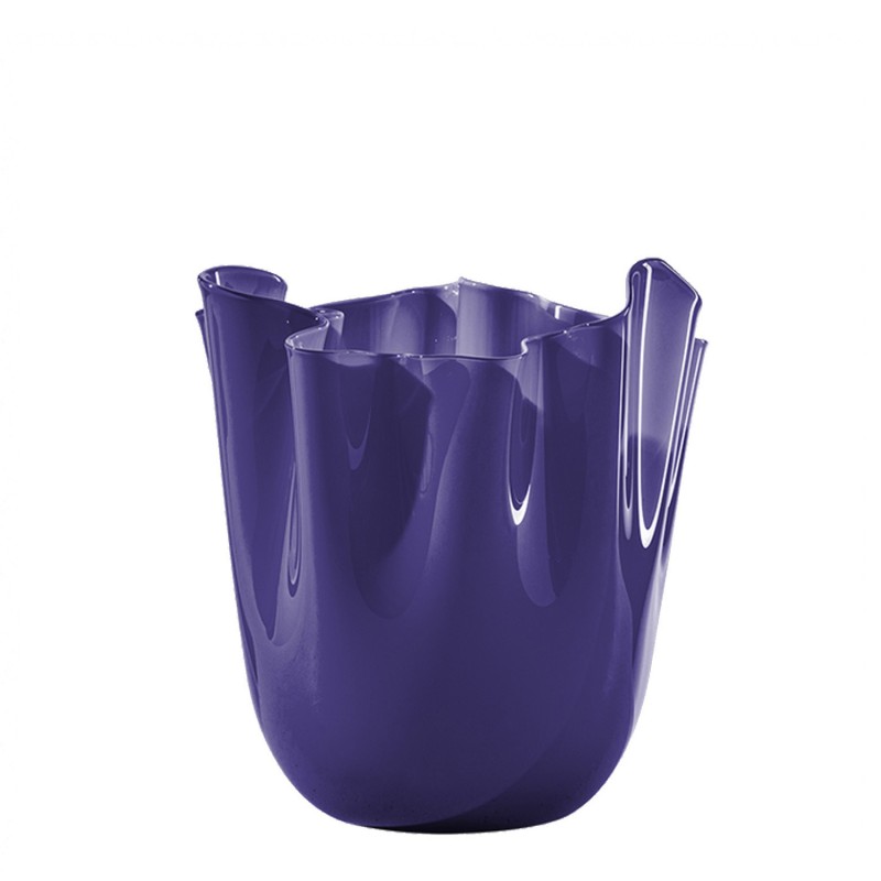 Venini - Fazzoletto Opalino H13 indigo vase