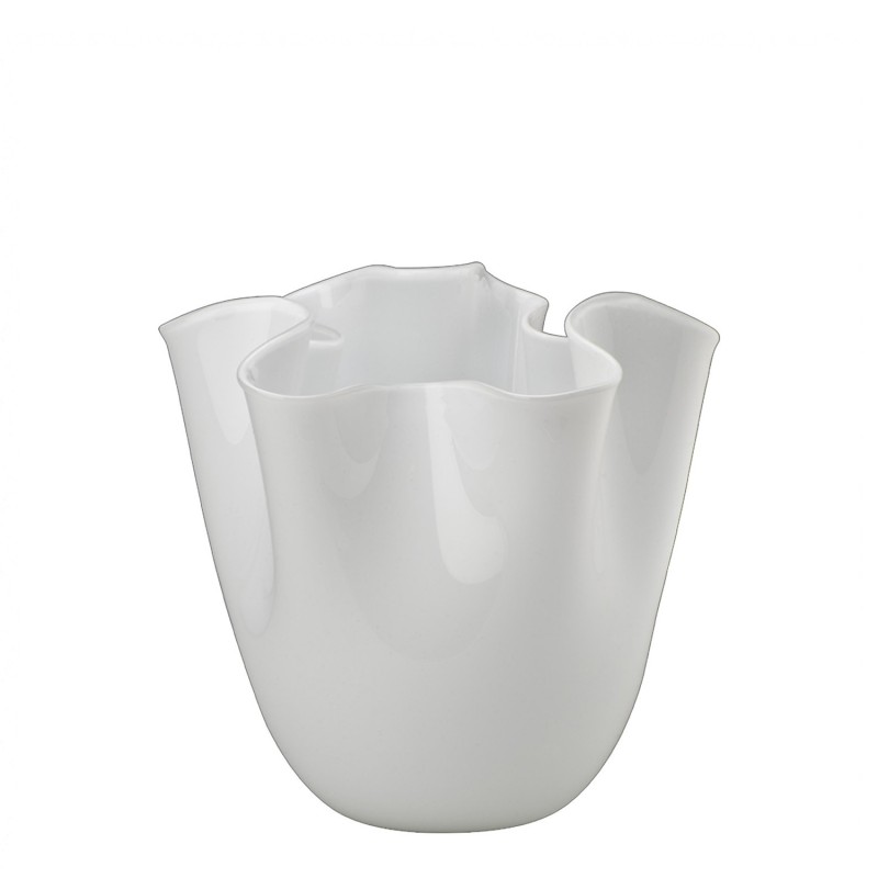 Venini - Vaso Fazzoletto Opalino lattimo h13 Longho Design Palermo