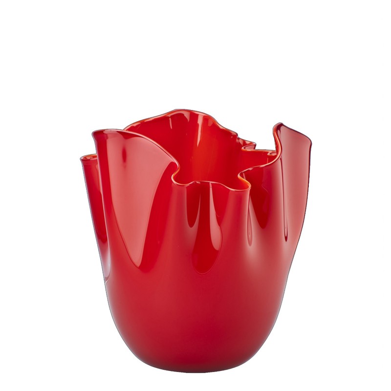 Venini - Vaso Fazzoletto Opalino rosso h13 Longho Design Palermo