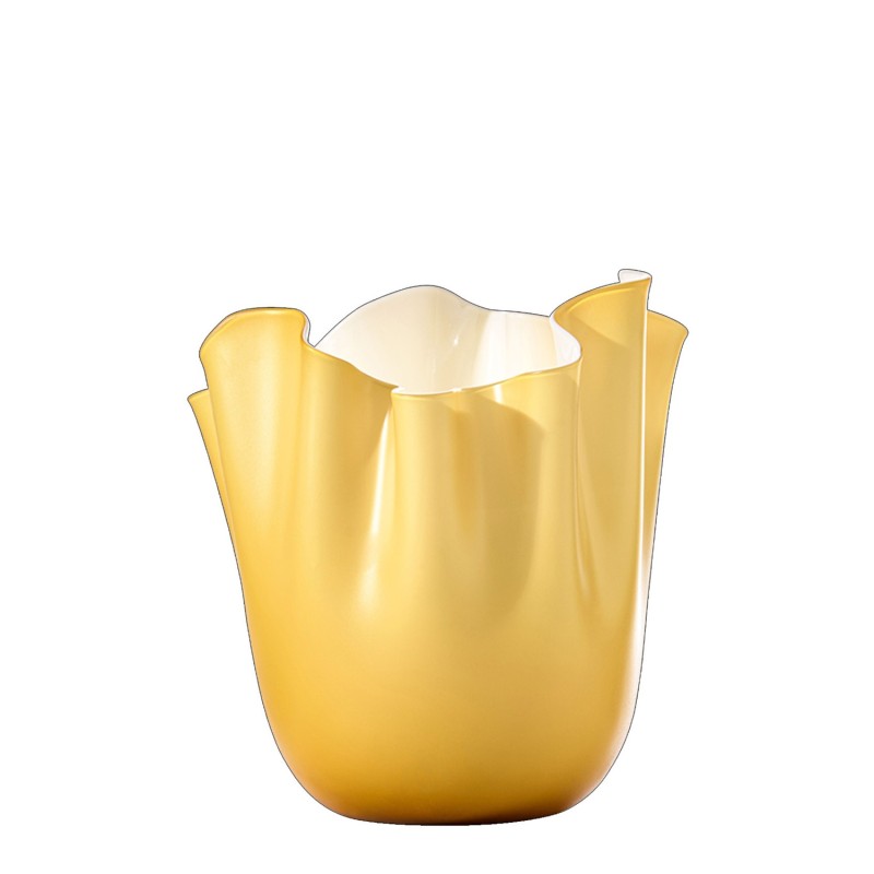 Venini - Fazzoletto Opalino H13 sandblasted vase