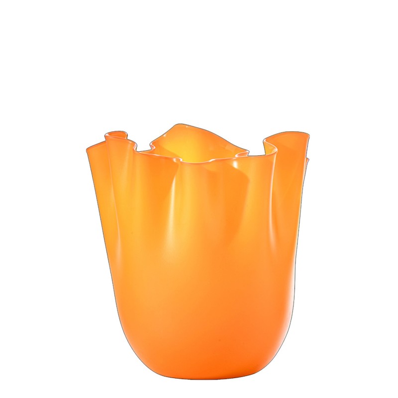 Venini - Vaso Fazzoletto Opalino arancio sabbiato h13 Longho Design Palermo