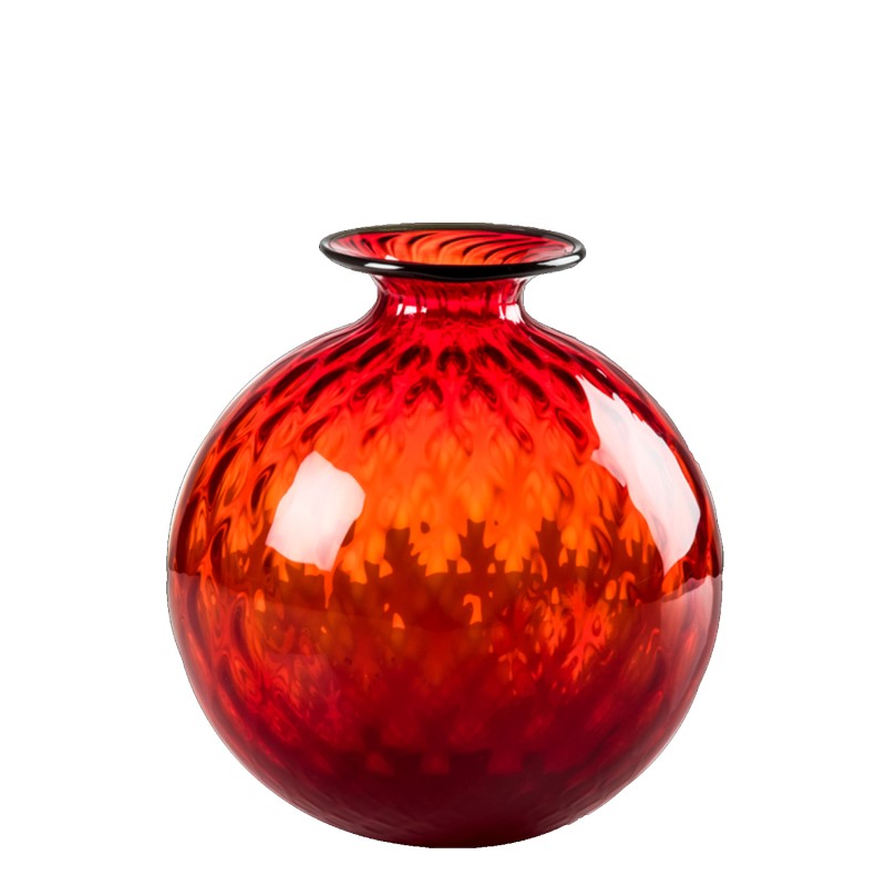 Venini - Monofiore Balloton vase H16 red apple green thread