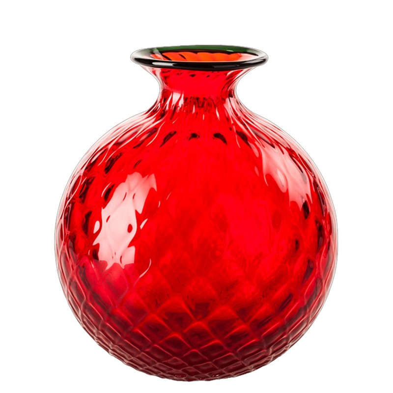 Venini - Monofiore Balloton vase H24 red apple green thread