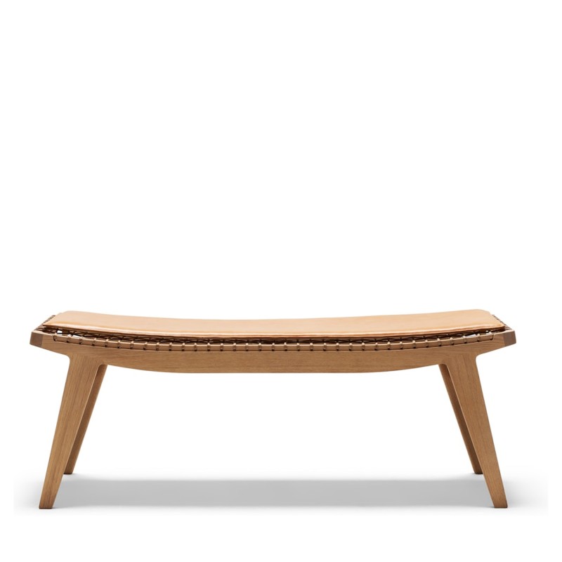 Knoll - Klismos L bench natural oak