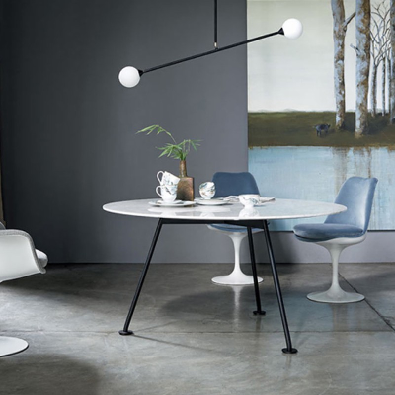 Knoll - Tavolo Grasshopper ø137 base nero