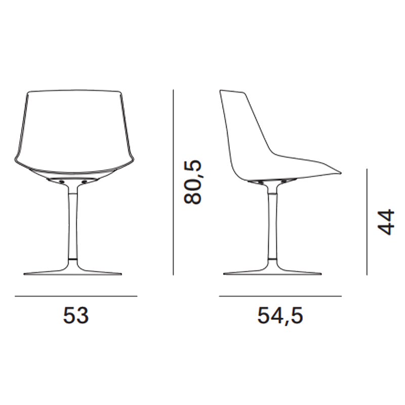 Mdf Italia - Sedia Flow Chair Color base stelo e scocca pigmentata