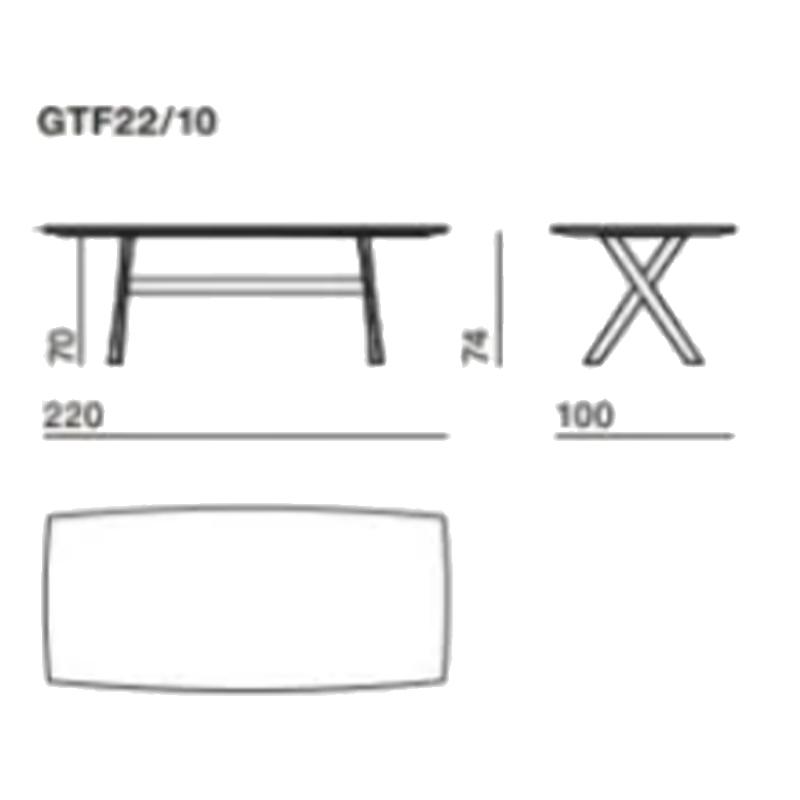 Molteni - Tavolo rettangolare Gatwick in noce 220x100 Longho Design Palermo