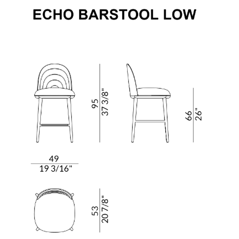 Paolo Castelli - Echo Low Barstool  Longho Design Palermo